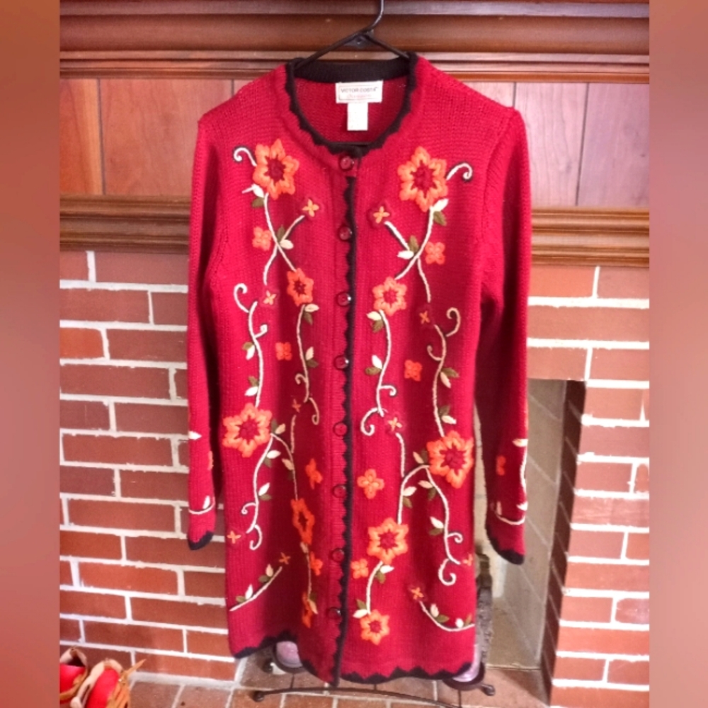 " Victor Costa " button down cardigan